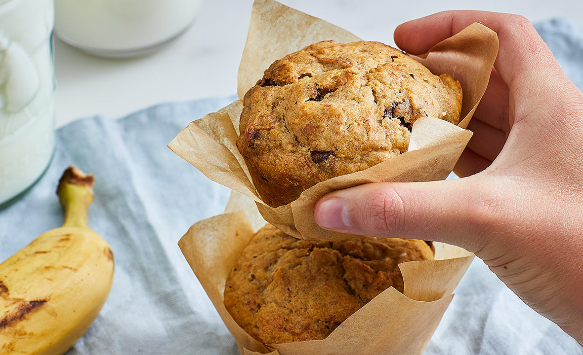 Muffins de plátano con chispas